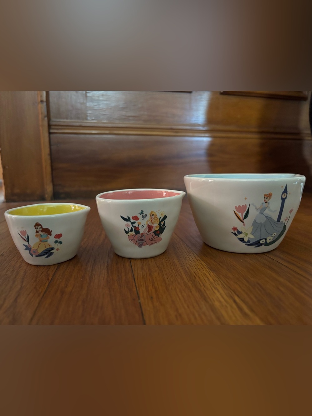 Rae Dunn Ceramic Disney Princess Nesting Measuring Cups